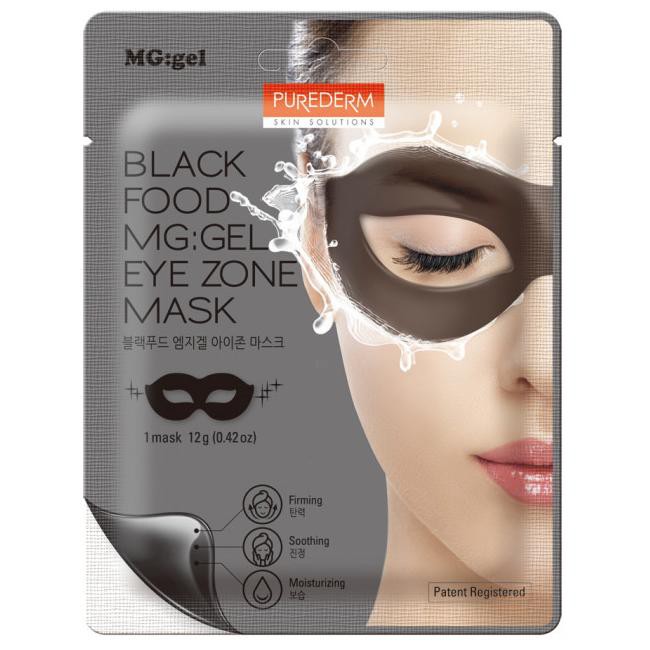 Mặt nạ dưỡng mắt Purederm black food gel eye zone mask (dạng gel)- gồm 17 thảo dược đen