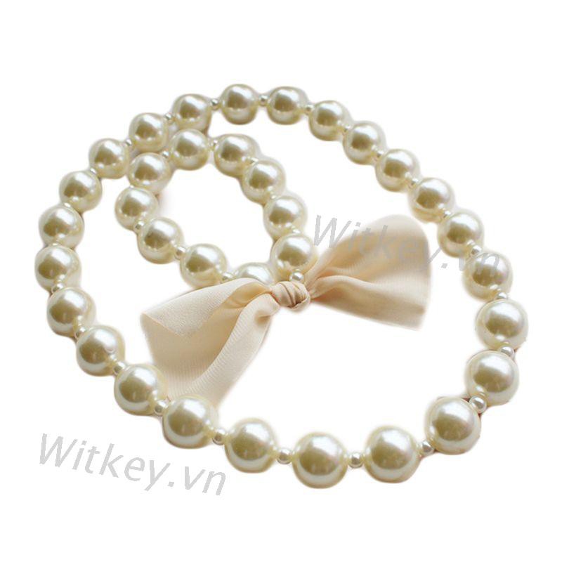 Vòng cổ và vòng tay ngọc trai nhân tạo xinh xắn cho bé gái