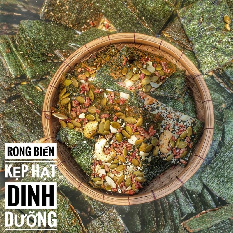 Rong Biển Kẹp Hạt Dinh Dưỡng Lon 150Gram [FREE SHIP] TỪ ĐƠN 50K, [Loại Đặc Biệt] Hàng ngon nhà làm