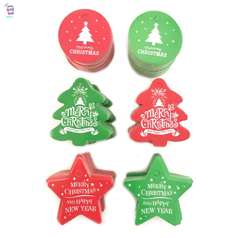 MG 100Pcs Christmas Tree Gift Tags Party Favor Tags Gift Tag Personalized Merry Christmas Paper Hang Tags @vn