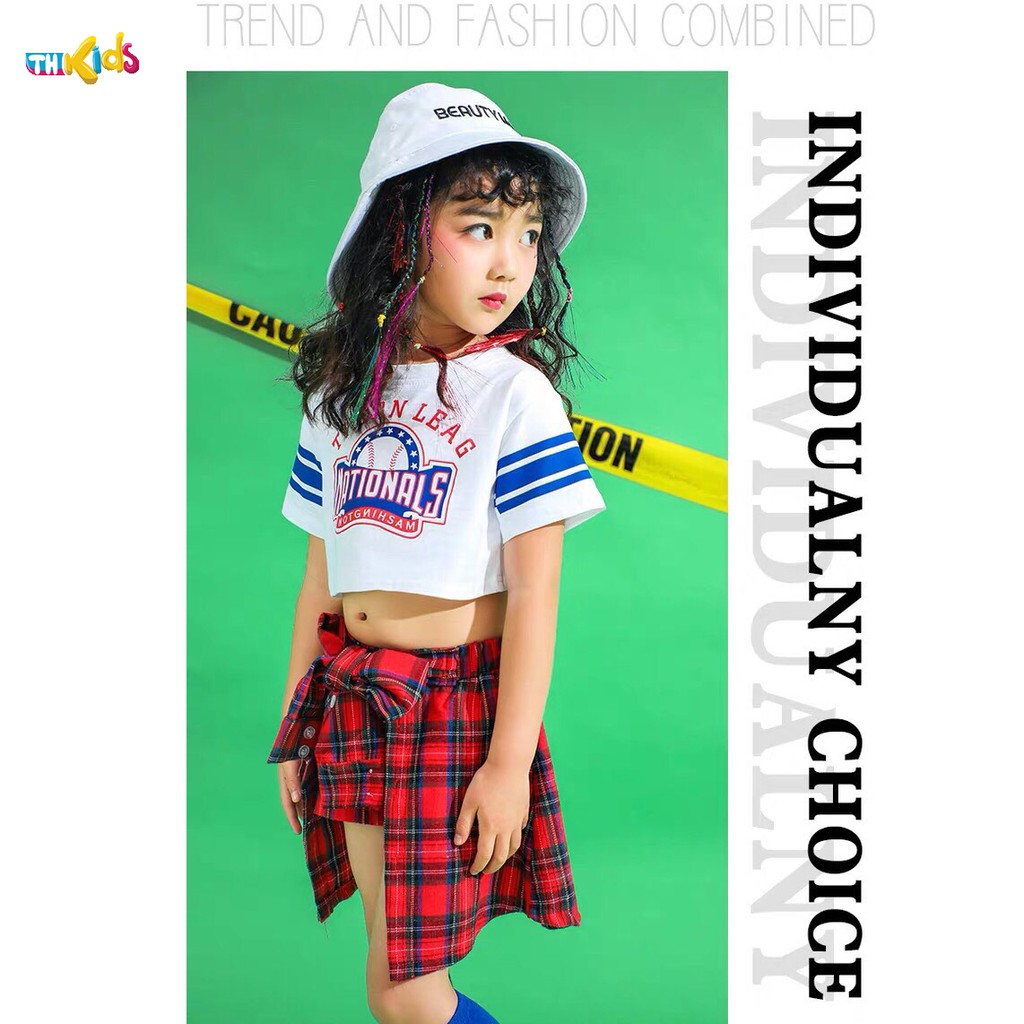 Đồ Nhảy Trẻ Em Mẫu Áo Nationals Tay Ngắn Dáng Croptop