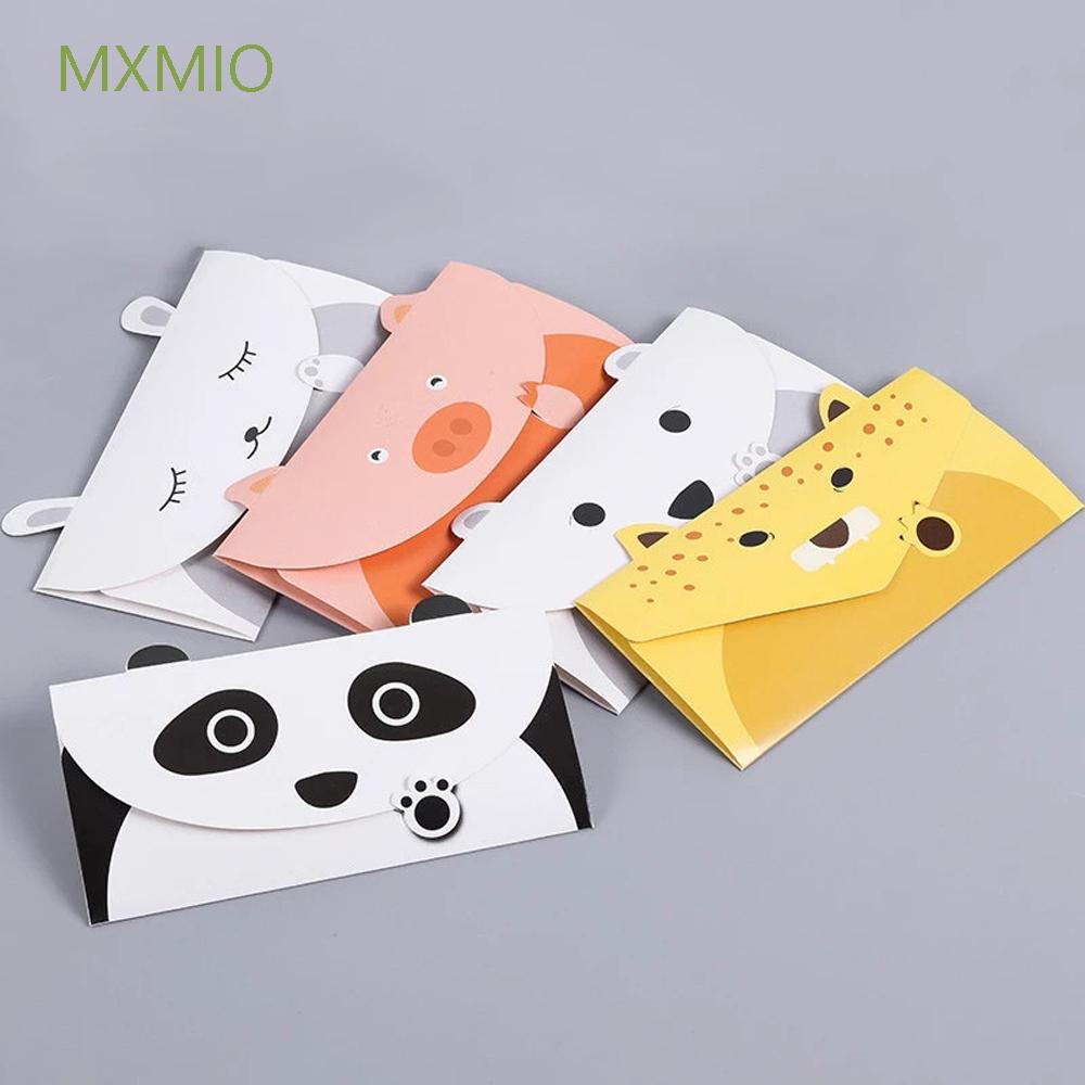 MXMIO Birthday Card Cartoon Animal Envelope Stationery Writing Paper Cartoon Paper Envelopes School Supplies Bear Message Card Lovely Thank You Card for Kids Greeting Card