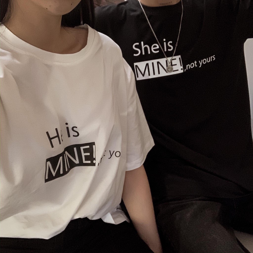 [HÌNH THẬT TRẢI SÀN] Áo thun tay ngắn 70/11 unisex size M L - He is Mine / She is Mine, not yours