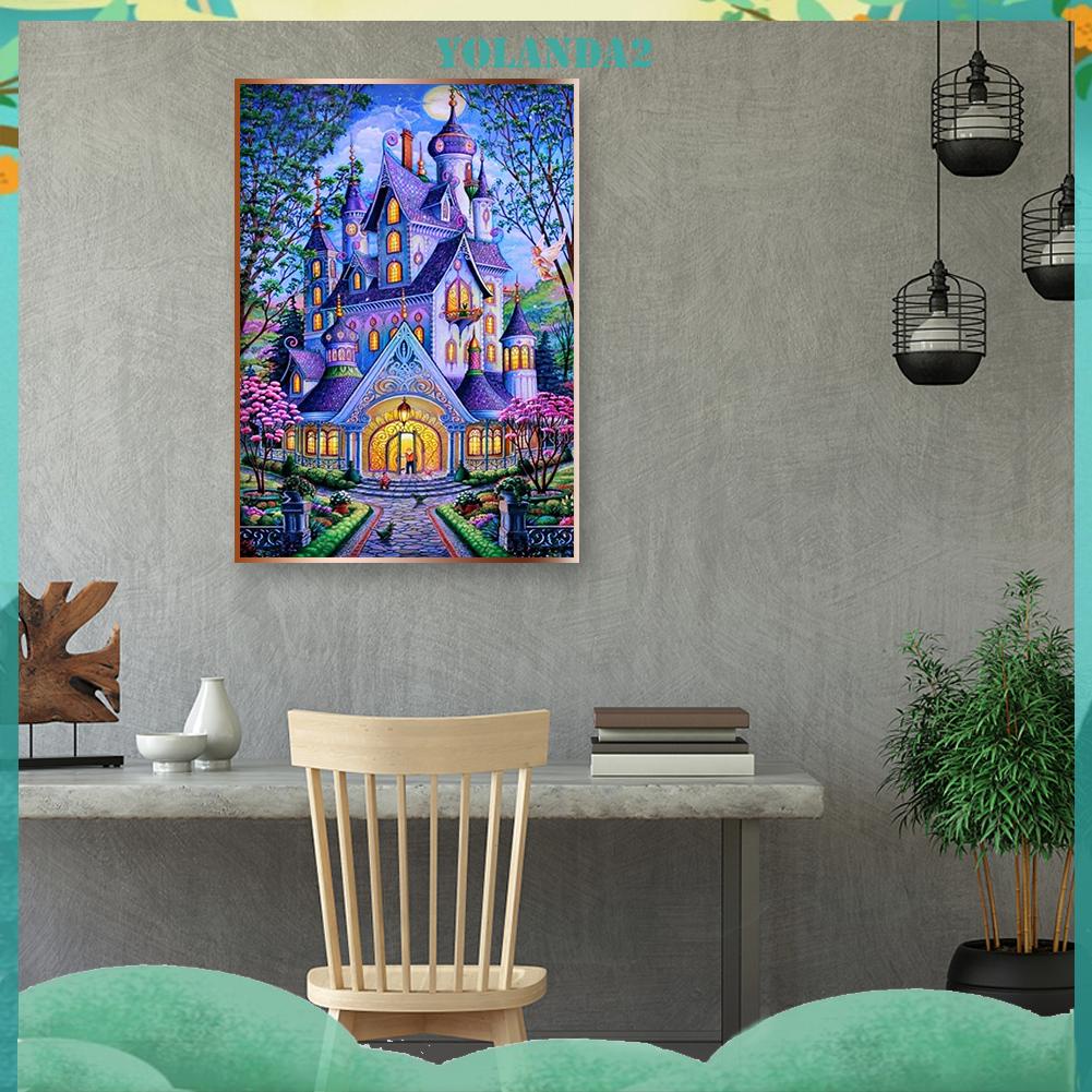 Bộ Tranh Đính Đá Tự Làm Hình Lâu Đài Màu Tím 2 / Mosaic