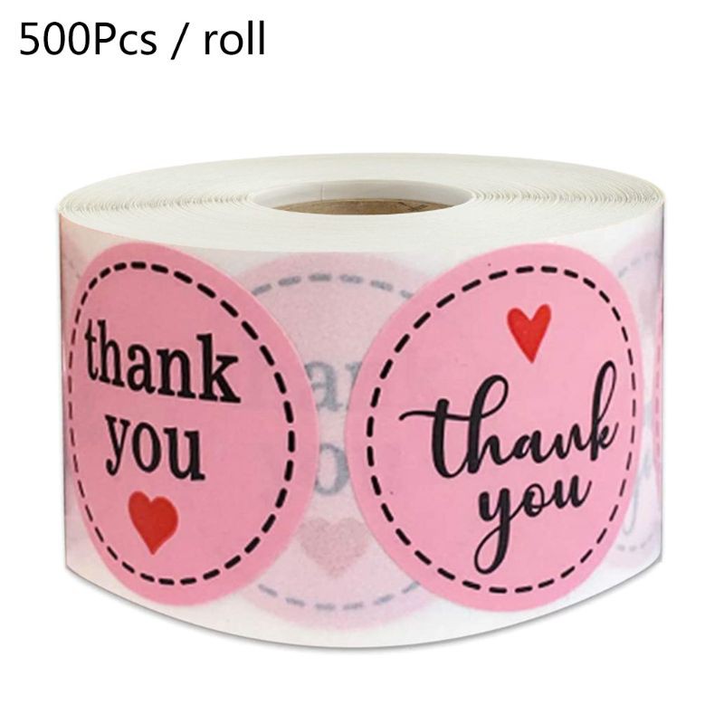 Set 500 nhãn dán hình chữ Thank You trang trí đẹp mắt