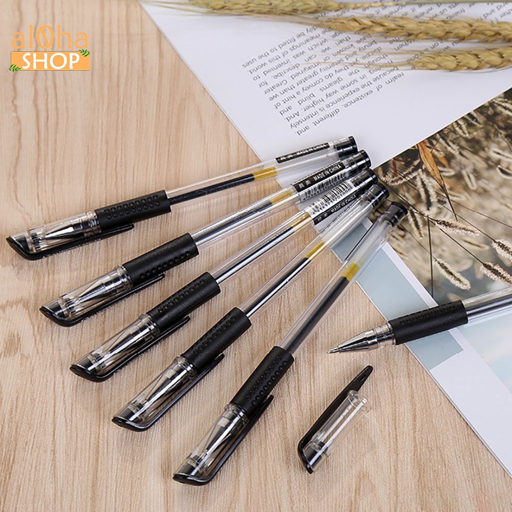 Set 2 Bút bi mực nước - cây viết gel ngòi nhỏ 0.5mm thay thế bút chữ A, có thể thay ngòi - al0ha Shop