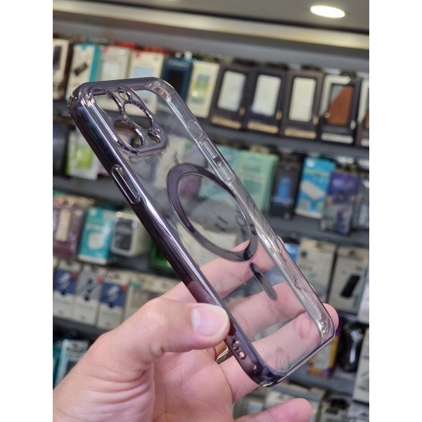 Ốp Lưng Dẻo Viền Màu Có Hỗ Trợ Sạc Không Dây MagSafe Iphone 14,14 Pro,14 Pro Max,13 Pro,13 Pro Max,12 Pro Max Hãng KST