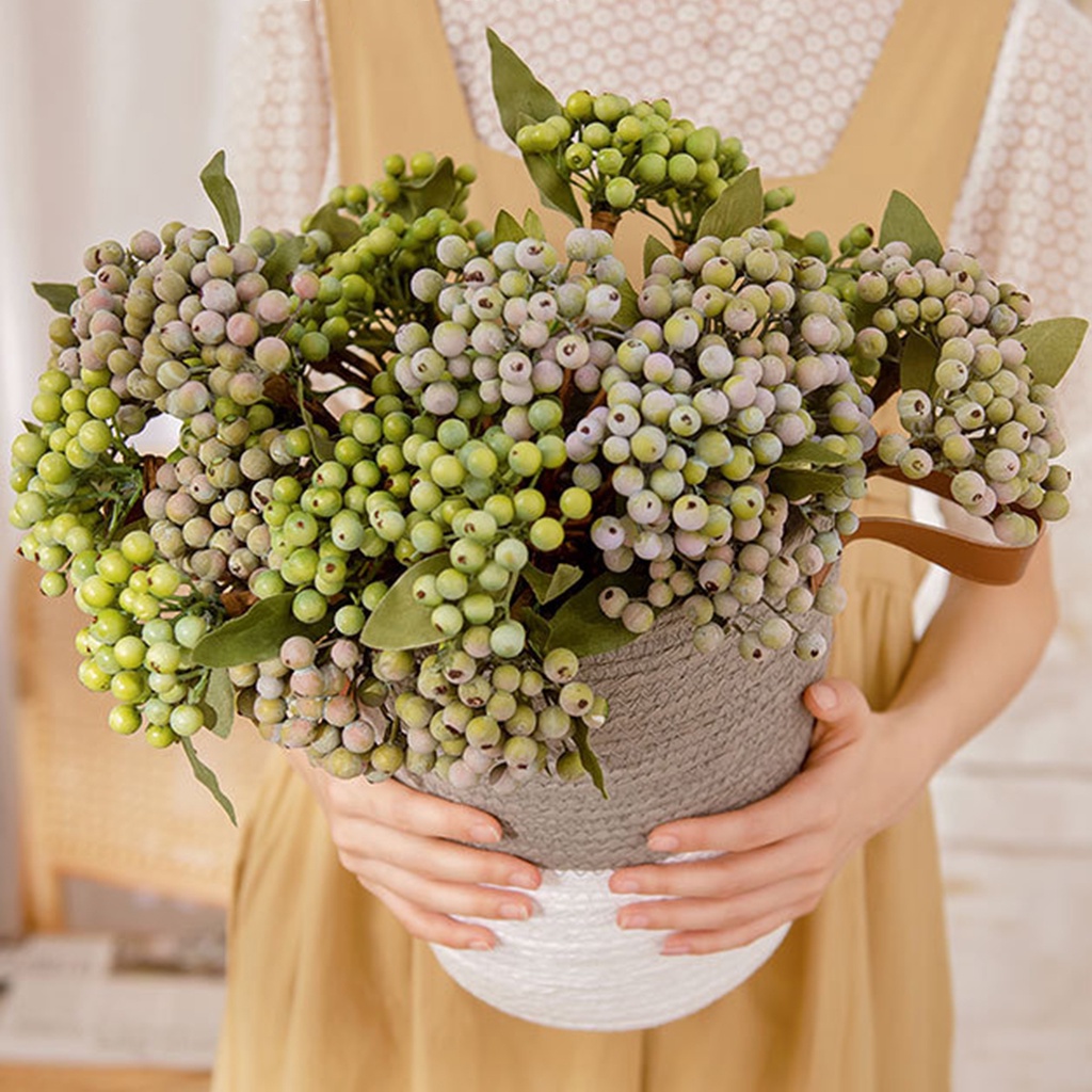 (Bất Ngờ) 1 Nhánh Quả Mọng Hoa Giống Như Thật Không Dễ Vỡ Lâu Trôi Cho Bữa Tiệc Gia Đình