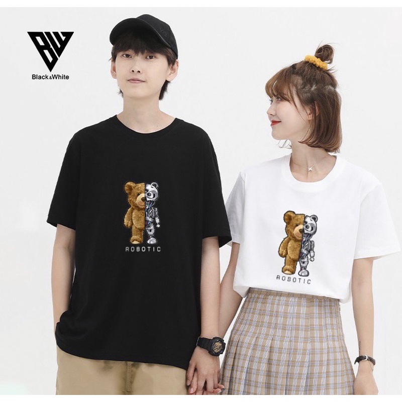 【FREE SHIP】Áo Thun Tay Lỡ nam nữ Unisex in Gấu Robo cotton co dãn 4 chiều - BW Fashion