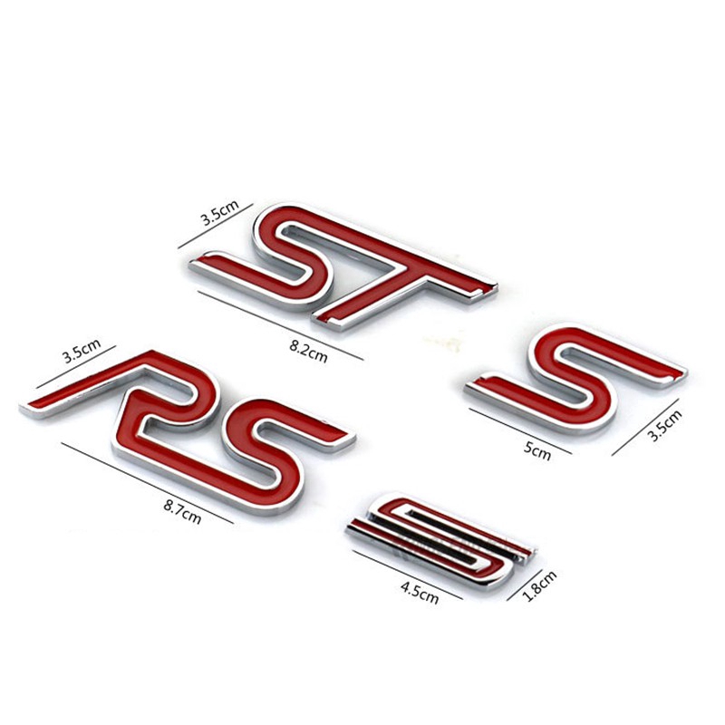 Miếng Dán Kim Loại Chữ RS ST S 3D Độc ĐáoCho Xe Hơi Ford Escort Explorer F150