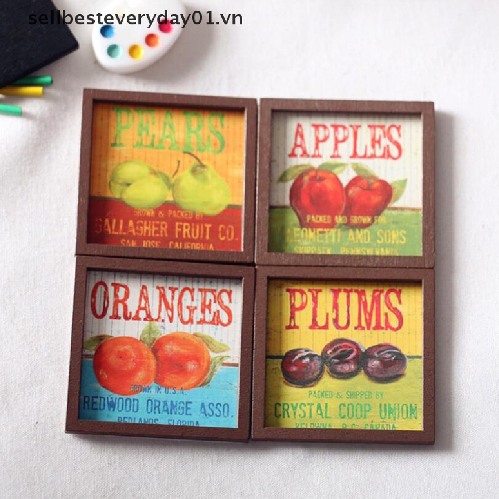 Tranh Treo Tường Hình Trái Cây Tỉ Lệ 1 / 12 Dùng Để Trang Trí Nhà Búp Bê