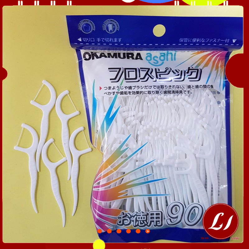 Gói 50 chiếc Tăm chỉ nha khoa làm sạch kẽ răng tiện lợi - ladobi