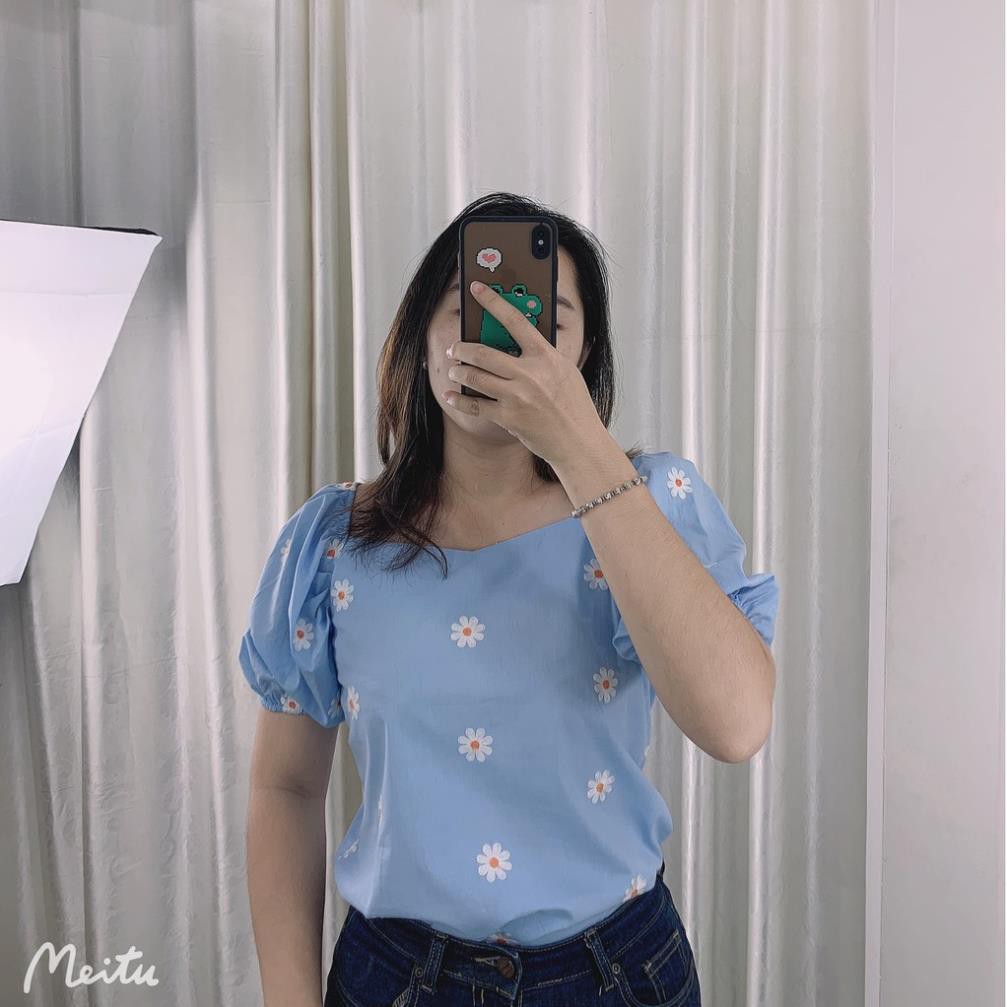 BIGSIZE nữ áo kiểu babydoll thêu hoa xinh xắn AKBS012 Béo Style cho người béo mập, mẹ bầu 55-100kg. Công sở, đi chơi 😍