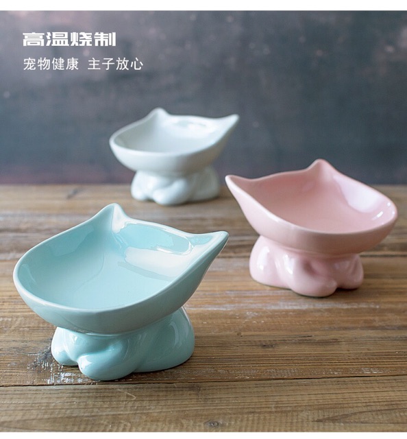 Bát ăn cho mèo bằng sứ, hình mèo siêu cute