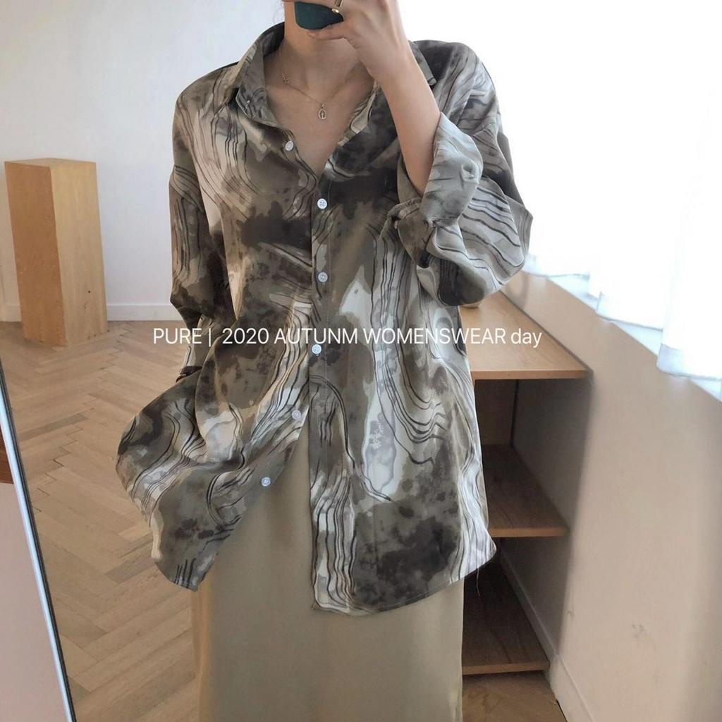 Áo Sơ Mi Dài Tay In Họa Tiết Xinh Xắn Dành Cho Nữ