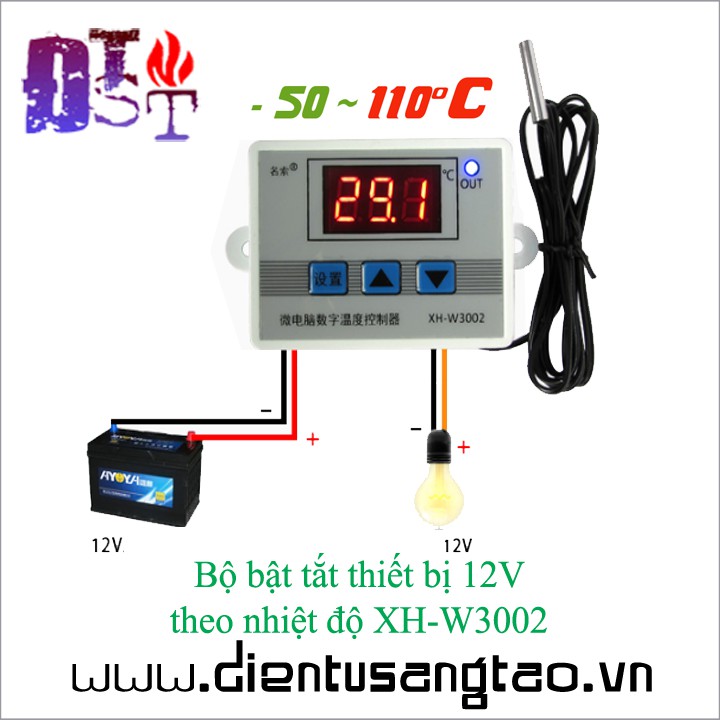 Bộ bật tắt thiết bị 12V 24V / 220V theo nhiệt độ XH-W3002