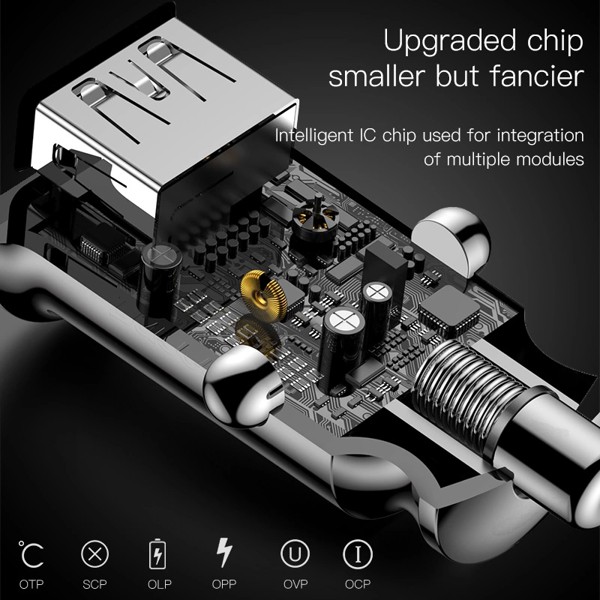 Cốc tẩu sạc nhanh xe hơi ô tô 95W 45W 2 cổng USB Type C hỗ trợ PD QC3 cho điện thoại pc máy tính bảng ios