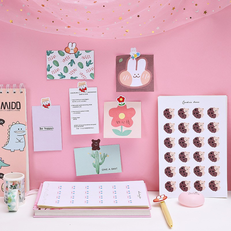 Sticker trang trí sổ Bear/ Rabbit/ Flower/ Girl  Cute  Clovershop68