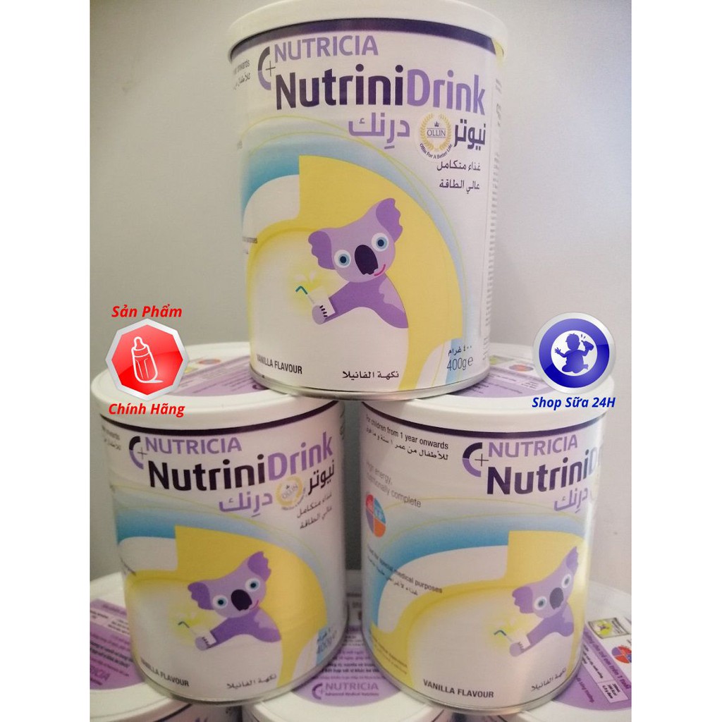 [Date 5/2022] Sữa NUTRINIDRINK 400g vị vani và trung tính