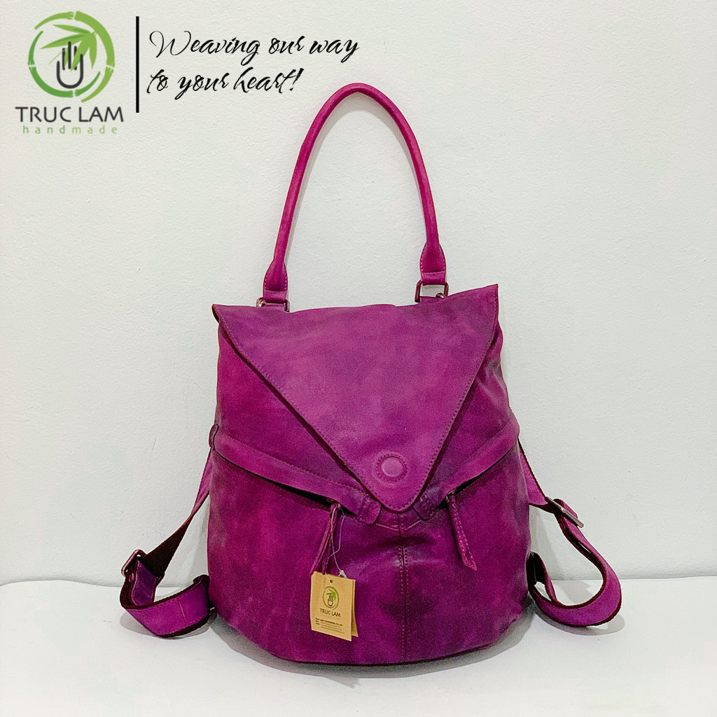 Balo Thời Trang Nữ Da Bò Thật Cao Cấp Thiết Kế Độc Lạ – Trúc Lâm Handmade