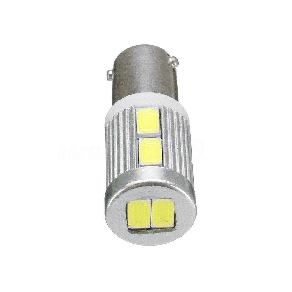 Set 2 Bóng Đèn LED DC 12V BAX9S H6W 10 SMD Ánh Sáng Trắng Dành Cho Ô Tô