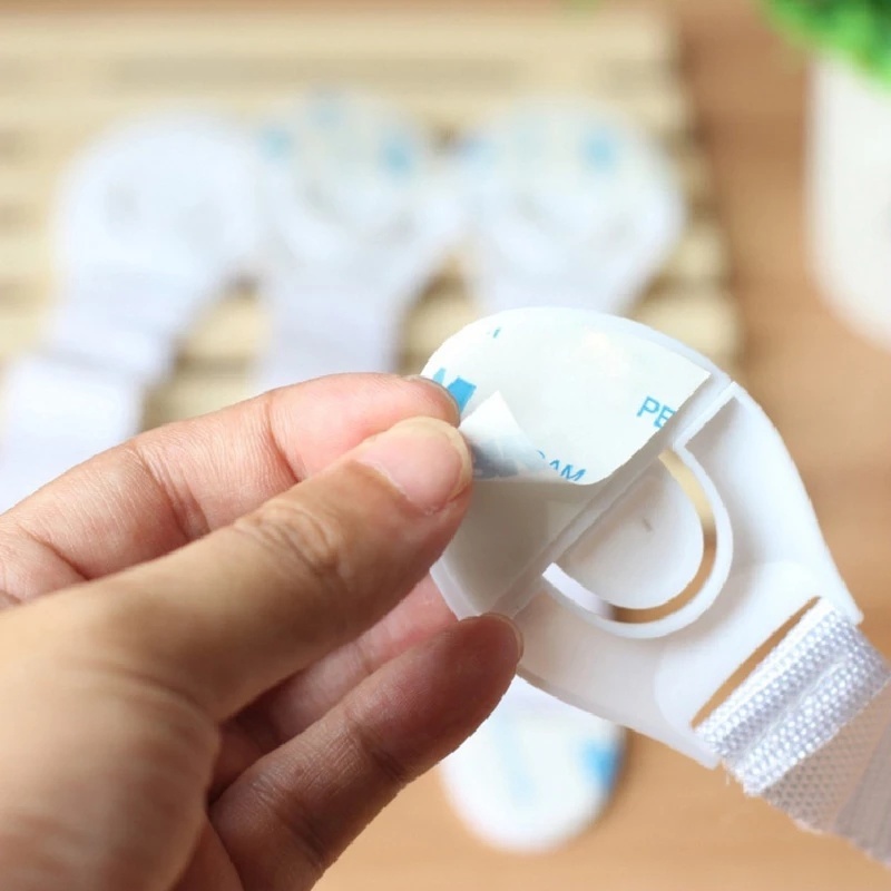 1 Dây Khóa Cửa Tủ Lạnh/Ngăn Kéo Bằng Nylon Màu Trắng Chống Cắt Tay An Toàn Cho Bé