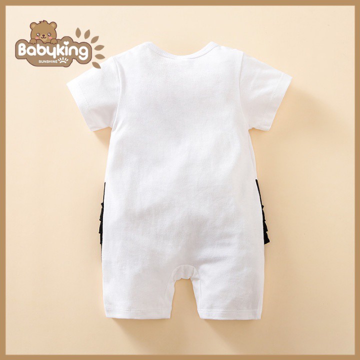 BodySuit,áo liền quần dễ thương ngắn tay kiểu chim thiên nga cho bé gái (029A), cotton 100%,thương hiệu Aiueo Nhật Bản.