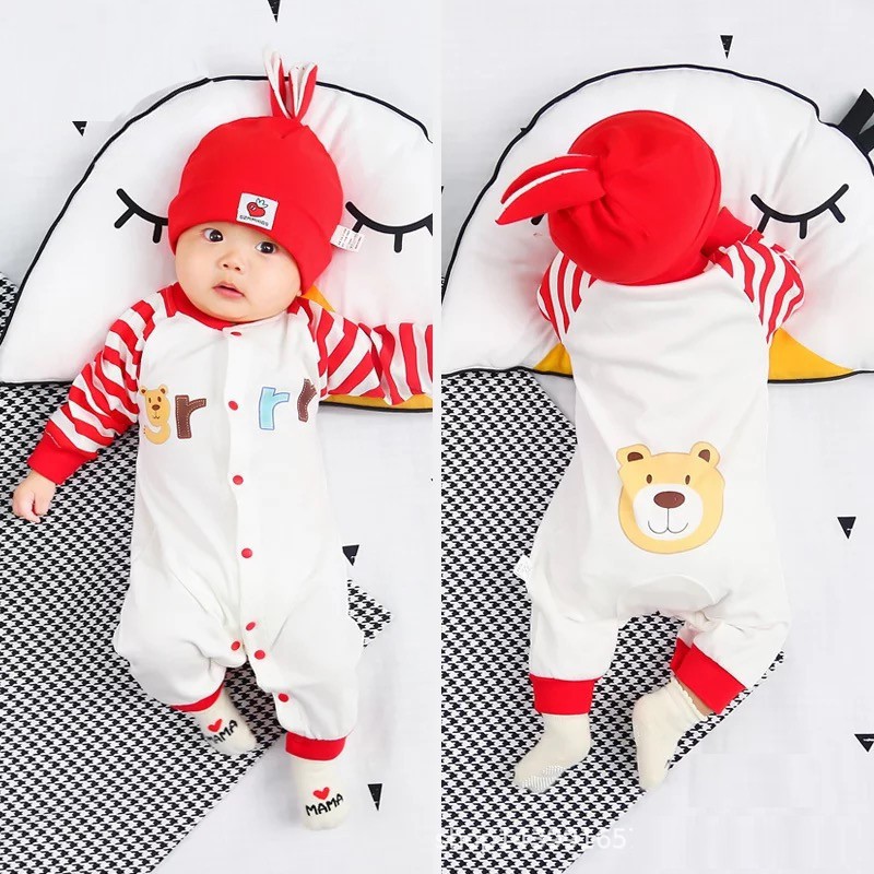 Body cotton dài tay Áo liền quần cho bé trai bé gái Hàng Quảng châu xuất Nhật SL10