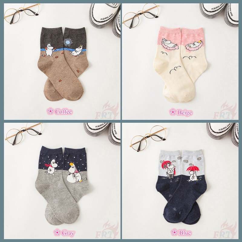 ❀ Moomin Ankle Tất ❀ H&amp;Q Comfortable Socks Cotton Socks Fashion Cartoon Unisex Socks Lovers Sox