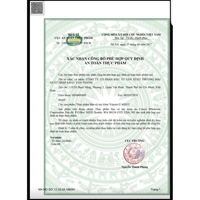 Vitamin E 400 IU 500 Viên Kirkland Của Mỹ, Date 2025