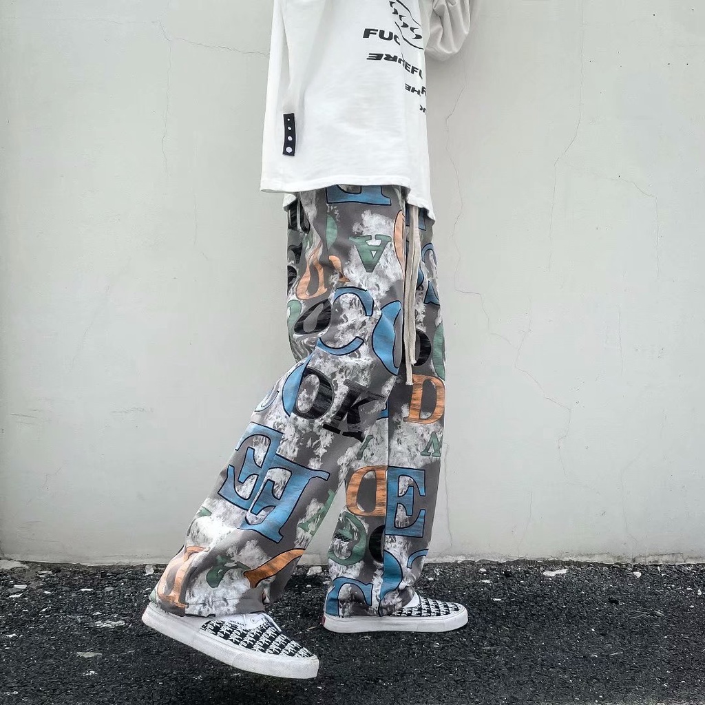 Quần dài ống đứng nhuộm loang màu thời trang hip hop sành điệu cho nam