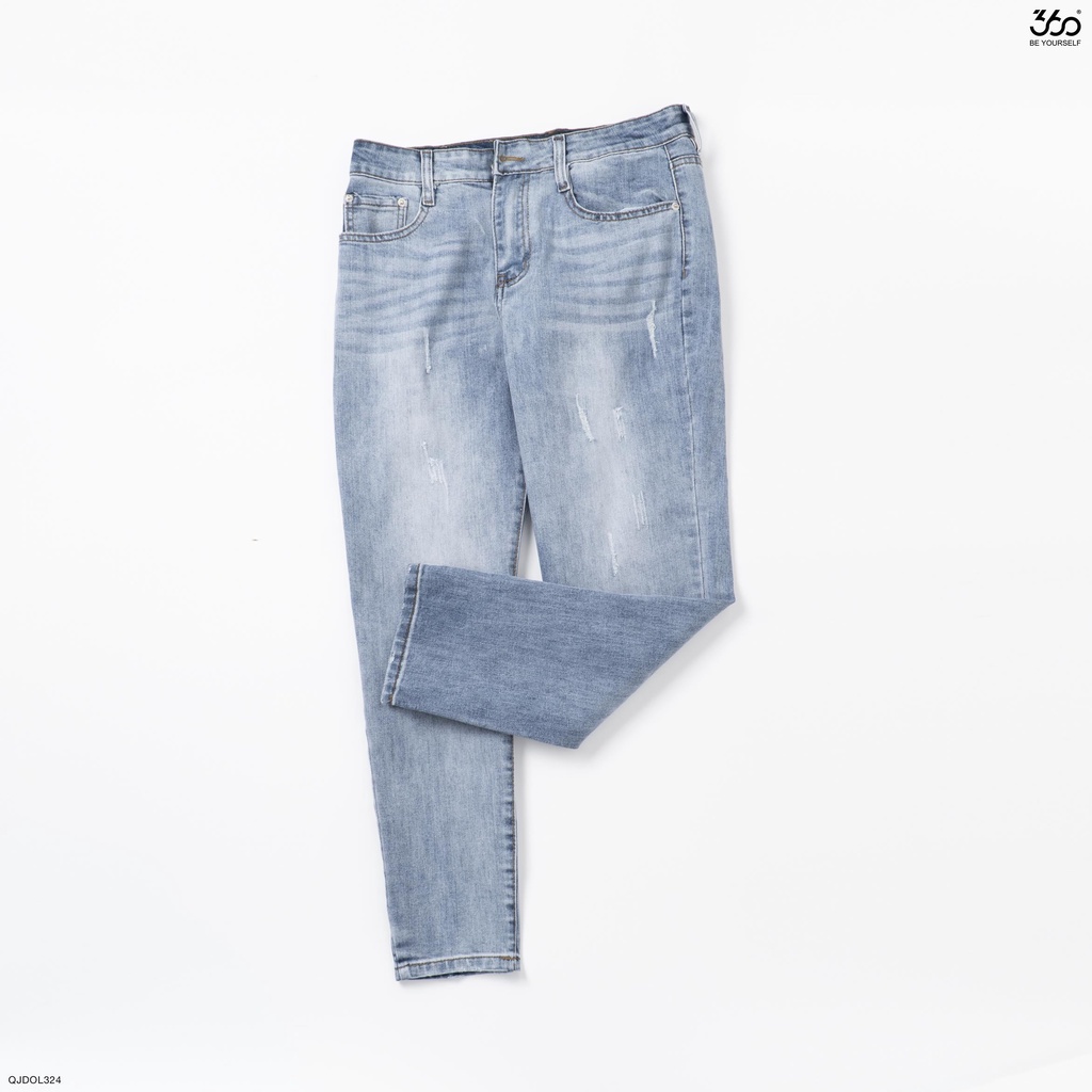 Quần jean nam ông đứng slimfit thương hiệu 360 Boutique màu jeans xanh denim chất liệu bò cao cấp - QJDOL324
