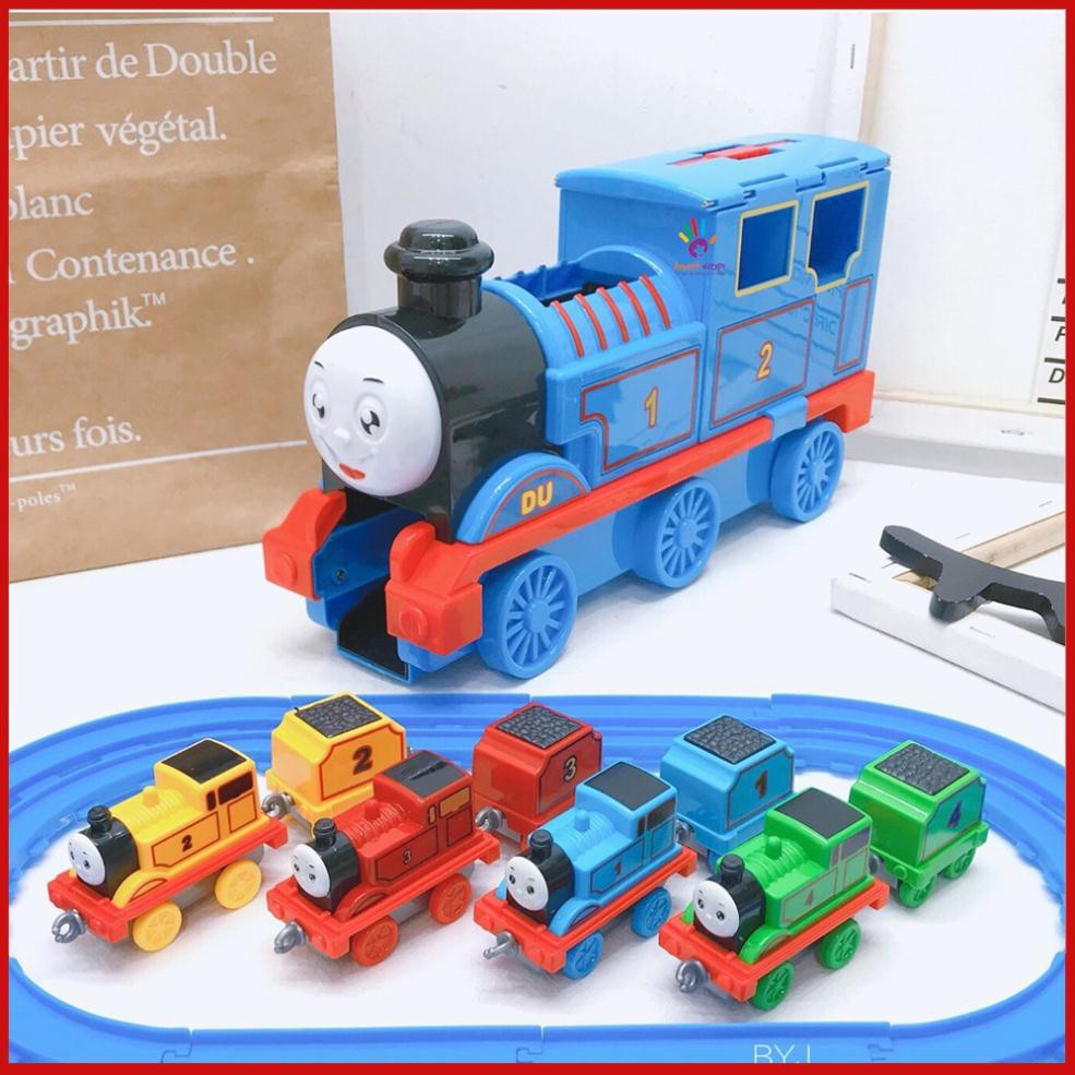 [HÀNG LOẠI 1] Mô hình tàu hỏa Thomas kèm 4 cặp tàu nhỏ nhựa ABS DC68  toy.garden