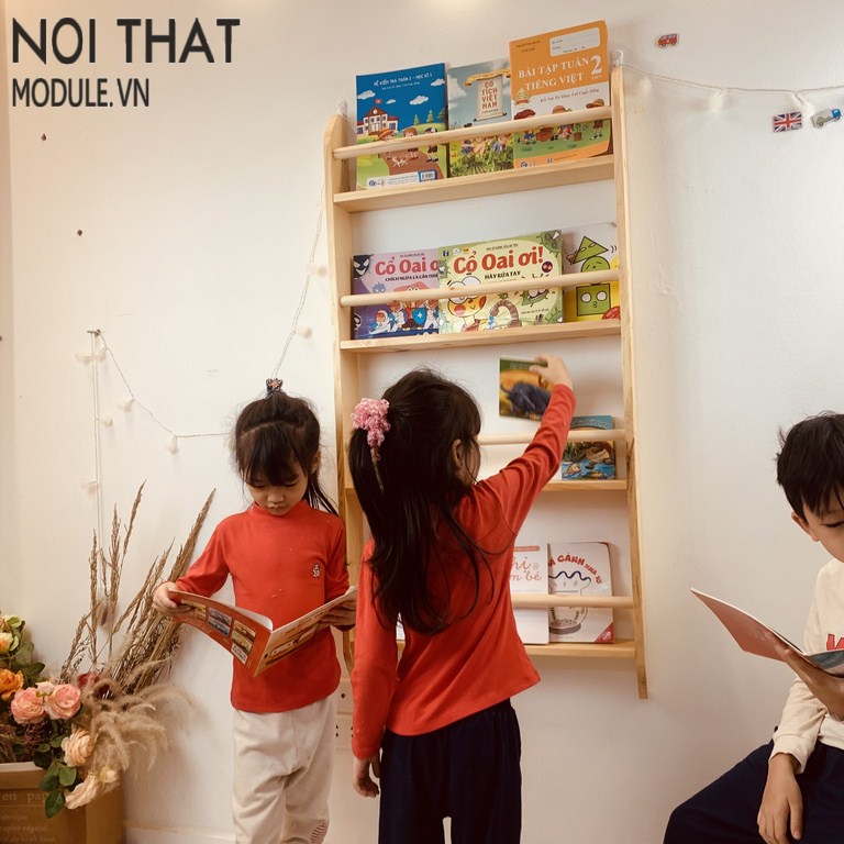 Giá sách treo tường, kệ treo tường để đồ trang trí cho bé