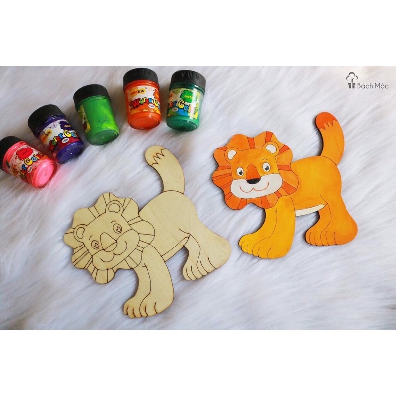 Combo 10 hình tô màu bằng gỗ bộ động vật🐘🐓,chim 🐦 và côn trùng 🐞