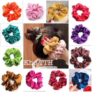 Dây buộc tóc scrunchies, dây cột tóc scrunchies siêu nhiều màu dễ thương