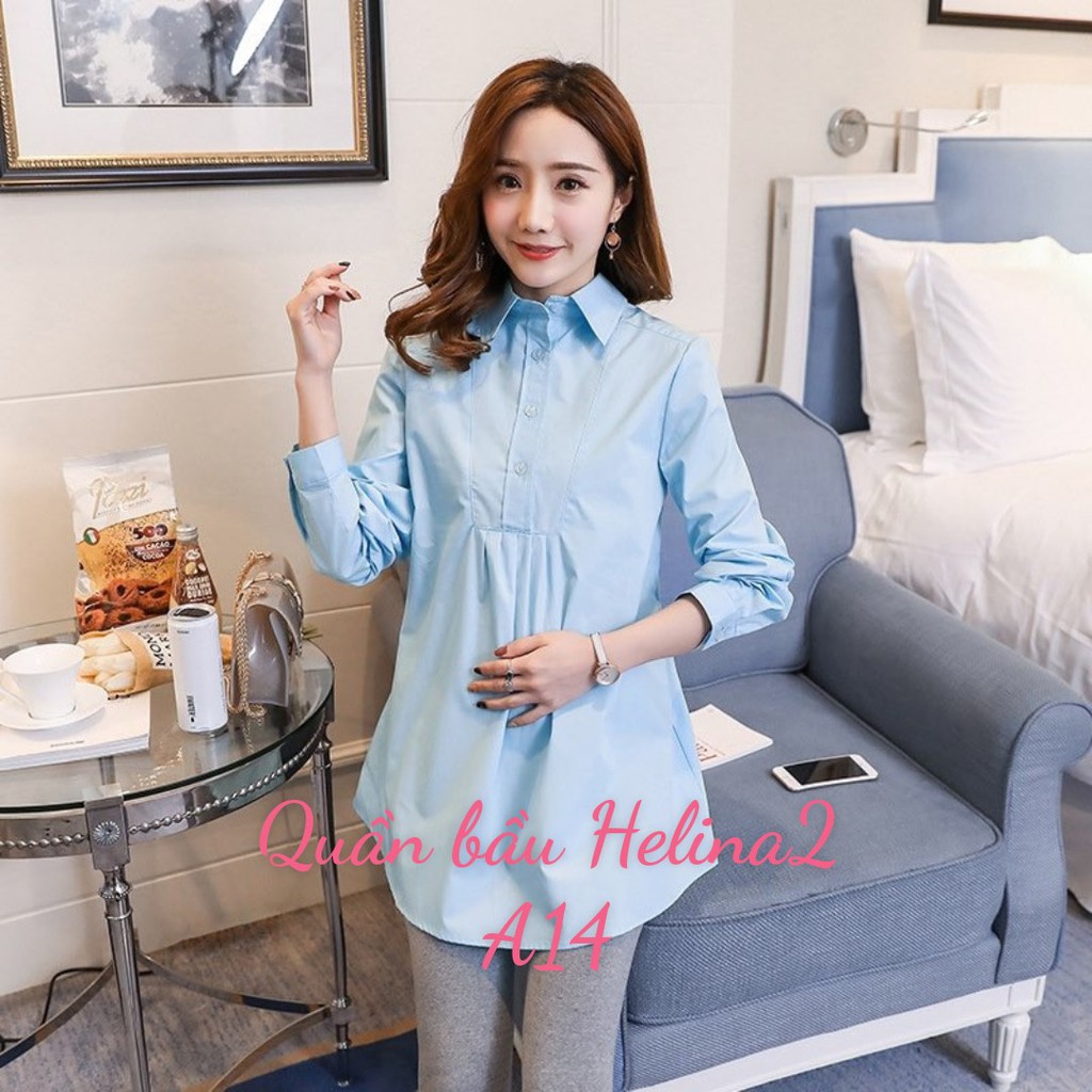 Áo bầu SƠ MI CÔNG SỞ lịch sự,thiết kế dáng chữ A sang chảnh A14