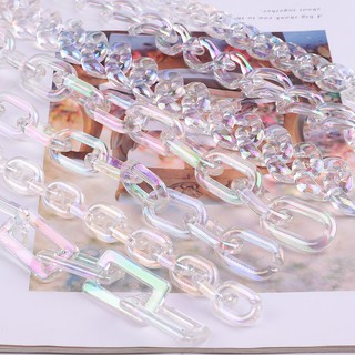 Set 10 Dây Xích Dạng Xoắn Bằng Acrylic Trong Suốt Dùng Làm Trang Sức DIY