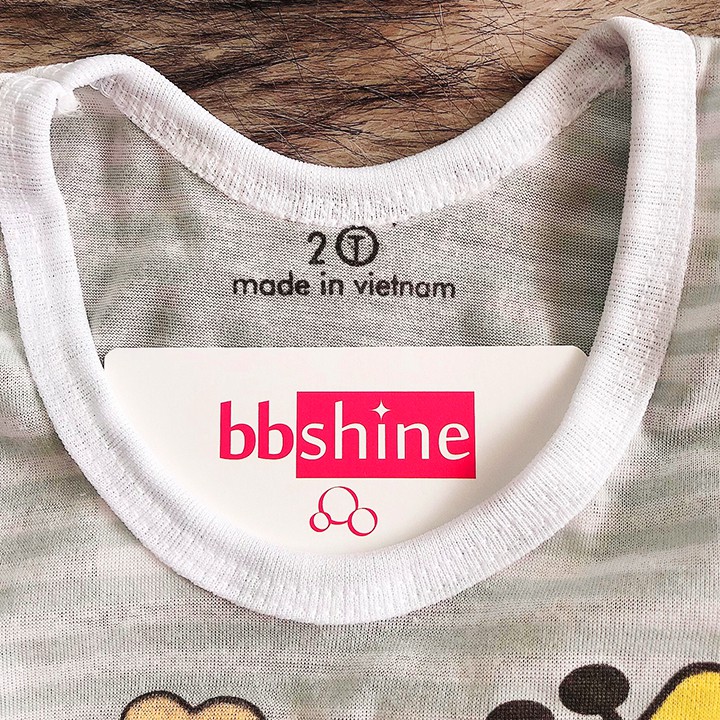 Bộ Noubaby cotton kẻ màu ba lỗ hình thú cho bé trai và bé gái 2-13kg chất thun co giãn thông thoáng BBShine – BVN031