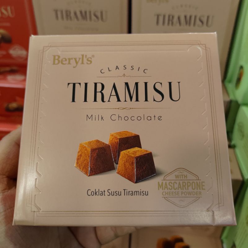 Socola Hạnh Nhân Tiramisu Beryl's classic có thêm phô mai cheese mascarpone hộp giấy  65g hộp thiếc gift box 135g