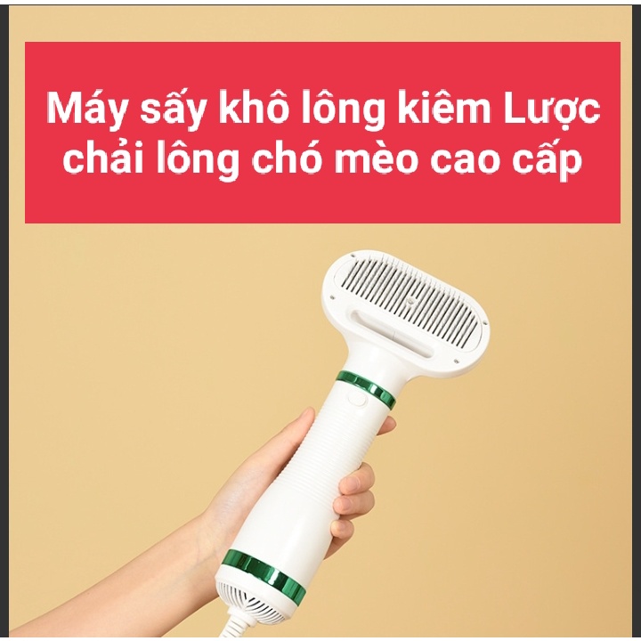 (HCM- Hoả tốc) Máy sấy kiêm lược chải lông cho cho mèo cao cấp 2 trong 1 - Máy sấy lông chó mèo