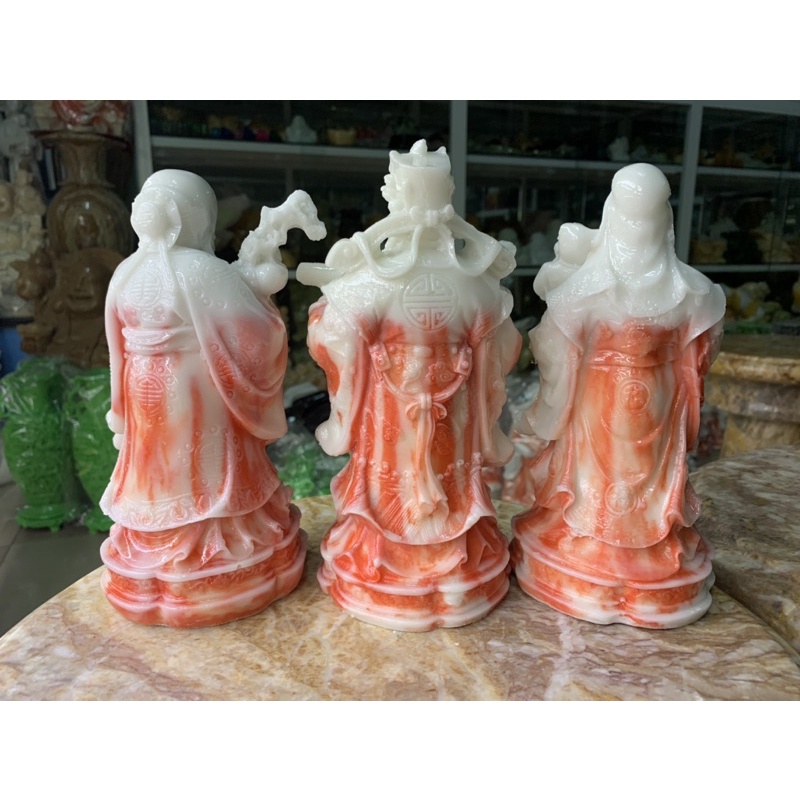 Bộ Tượng Tam Đa  Đá Đúc - cao 20cm