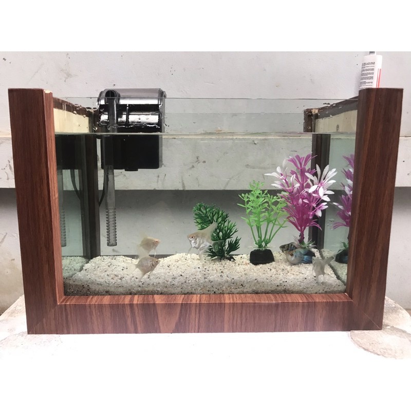bể cá khung gỗ 30*15*25 mài vi tính gỗ thịt