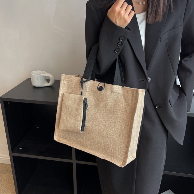 Túi cói họa tiết, túi cói đi biển (tặng kèm túi cói nhỏ), túi tote quai xách cho nữ