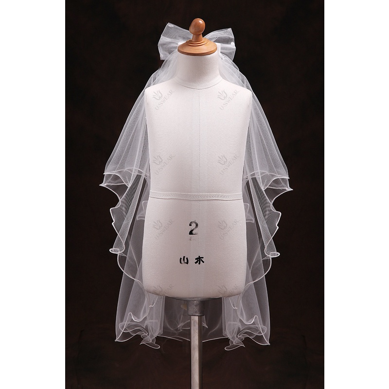 Voan Cài Tóc Cô Dâu Nơ 2 Lớp Có Lược Cài 75K Số 4