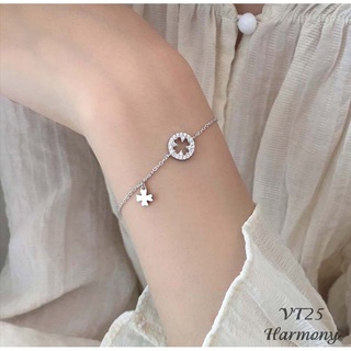 Lắc tay, vòng tay bạc cỏ bốn lá bạc Ý bạc 925 VT25