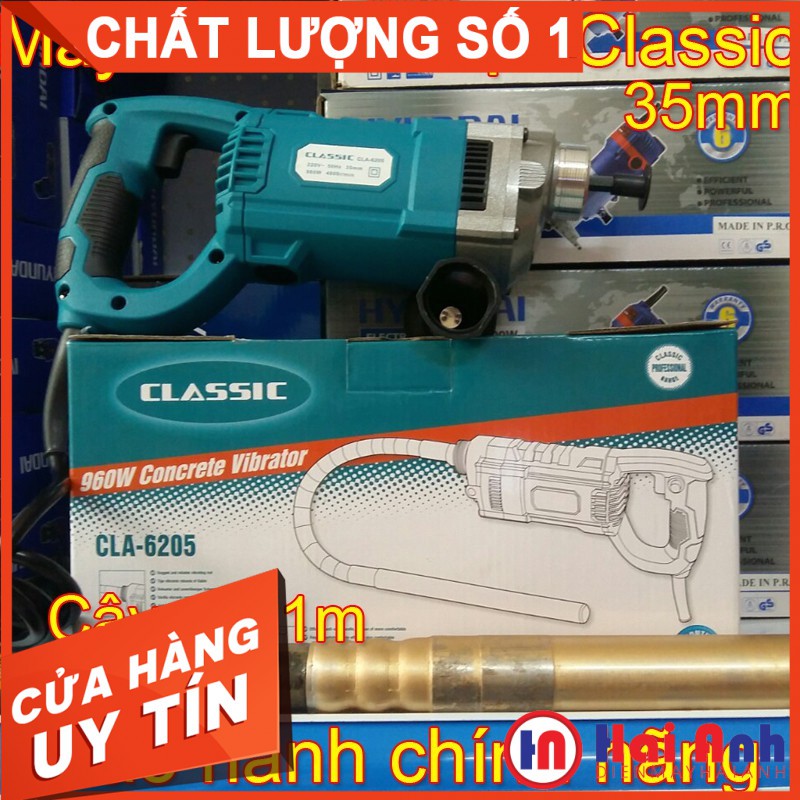 Máy đầm dùi điện cầm tay CLA6205 cây dùi 1 mét, công suất 960W, động cơ dây đồng. BH 6 tháng toàn quốc