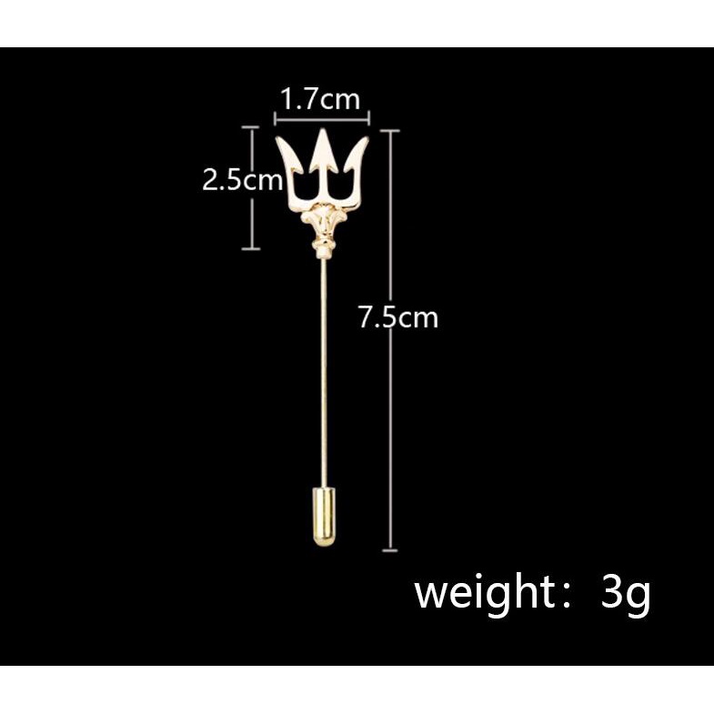 Ghim cài áo EFAN kiểu đinh ba màu vàng/ bạc thời trang cao cấp cho nam