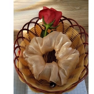 Cột tóc srunchie tơ xước ánh kim