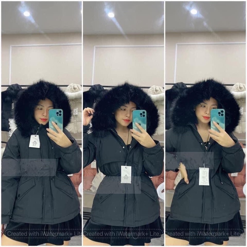 Áo khoác nữ Parka mũ lông xù, áo khoác lót lông đại hàn phong cách hàn quốc | BigBuy360 - bigbuy360.vn